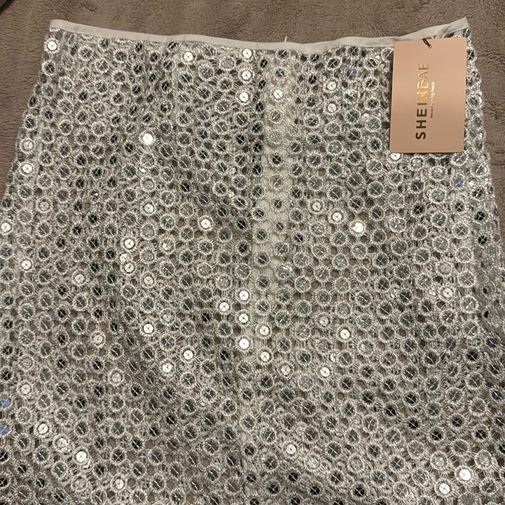 SHEIN BAE long mesh Sequined skirt size XS
